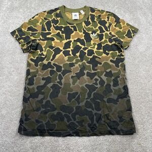 Adidas Men's Camouflage T-Shirt - Green and Black